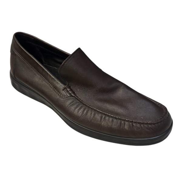 Ecco Men's S Lite Moc Classic Leather Loafers Dark Brown Shoes Size 11 - Picture 4 of 14